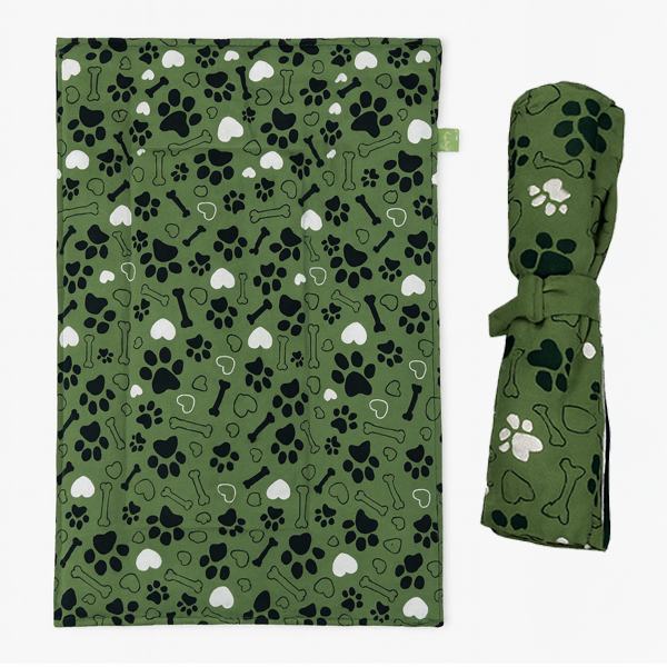 Pillow Alfombra para Mascotas  Viaje, Parques y Hogar | Huellita negra y blanco