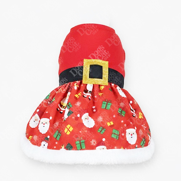 Vestido Navideño para Perros y Gatos – Santa Claus | Ropa Navidad Dogs Cat Shop
